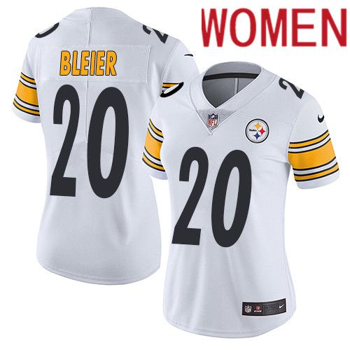 Women Pittsburgh Steelers #20 Rocky Bleier Nike White Vapor Limited NFL Jersey->women nfl jersey->Women Jersey
